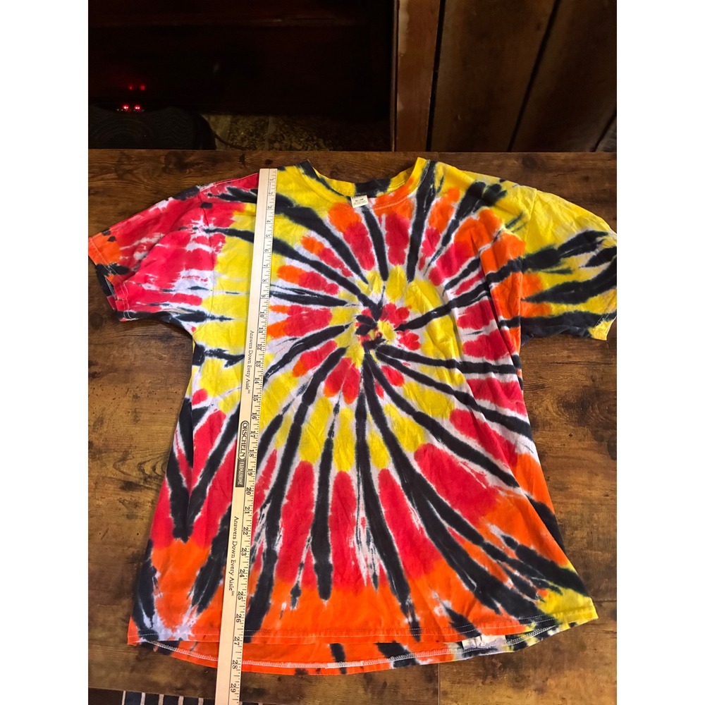 Hanes Tie Dye T-Shirt Womens XL Multi-Color Excellent Spiral Sunburst Cotton - Picture 3 of 6
